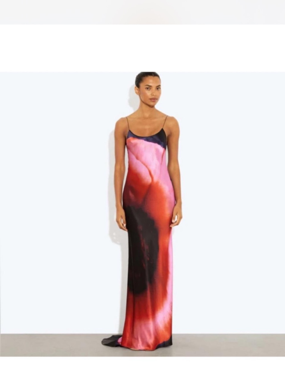 Rat & Boa Pink and Black Watercolor Slip Maxi Dress